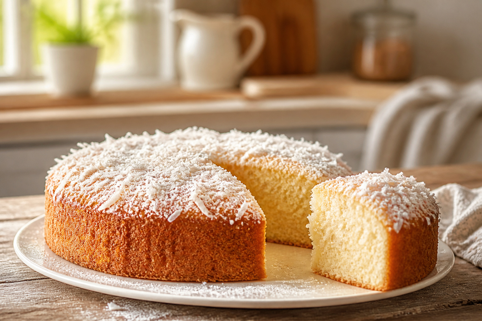 Gateau moelleux a la noix de coco