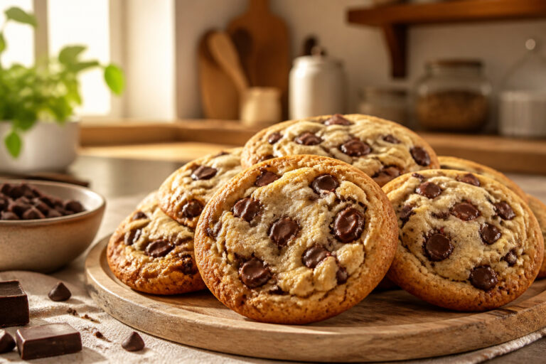 Cookies aux pepites de chocolat fraichement cuits