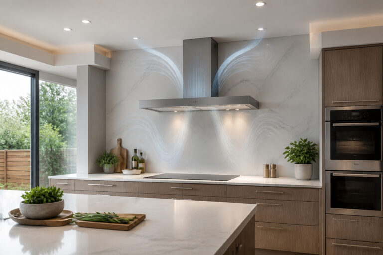 Hotte de cuisine moderne et epuree