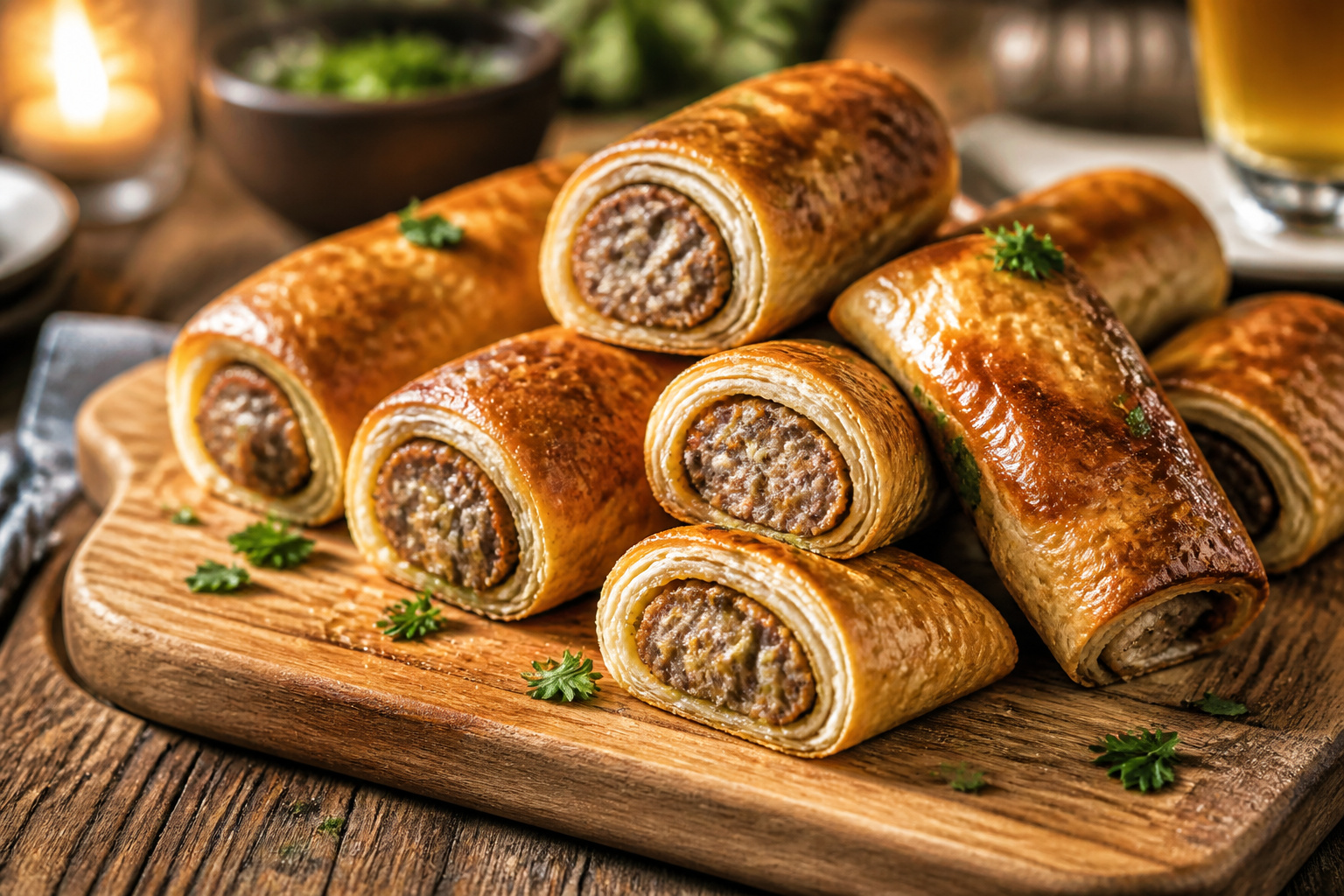Rouleaux saucisse dores et croustillants