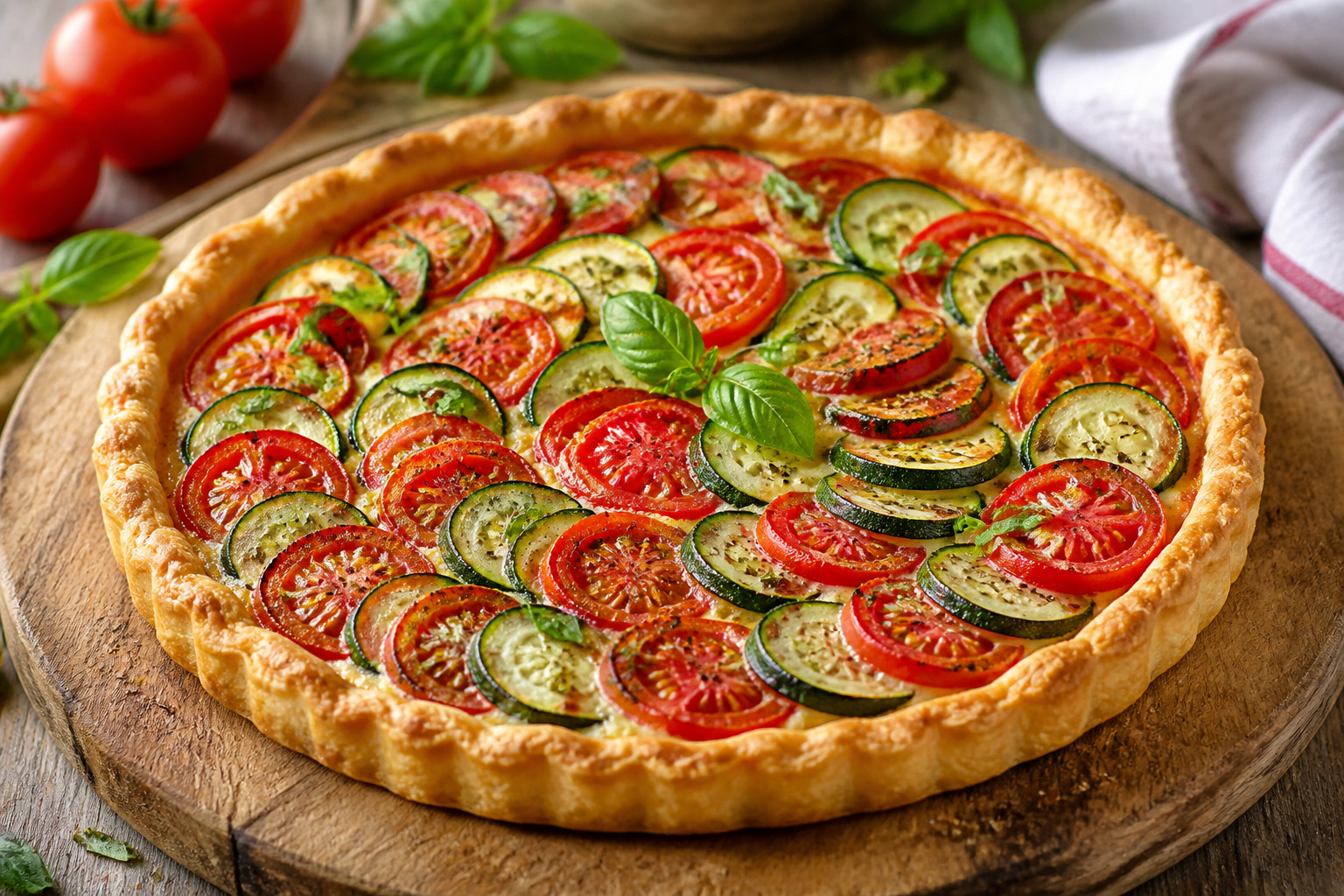 Tarte courgette tomate savoureuse