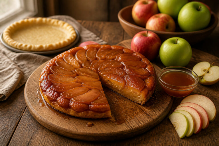 Tarte tatin aux pommes caramelisees