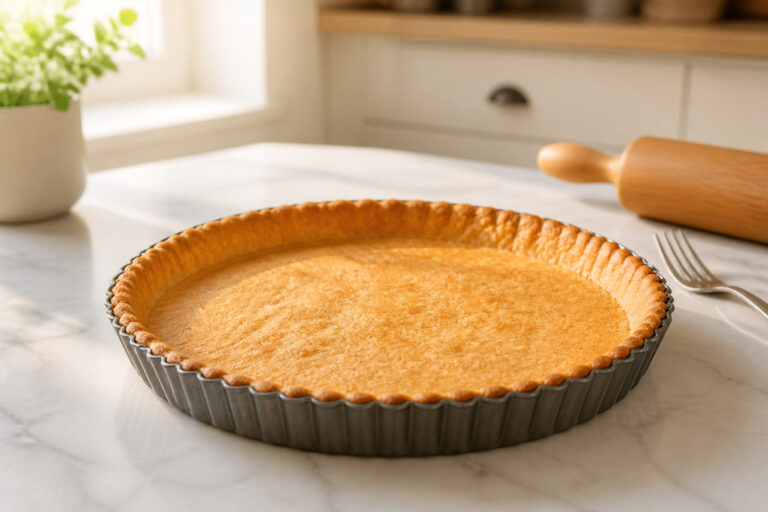Pate a tarte doree et parfaite sortant du four