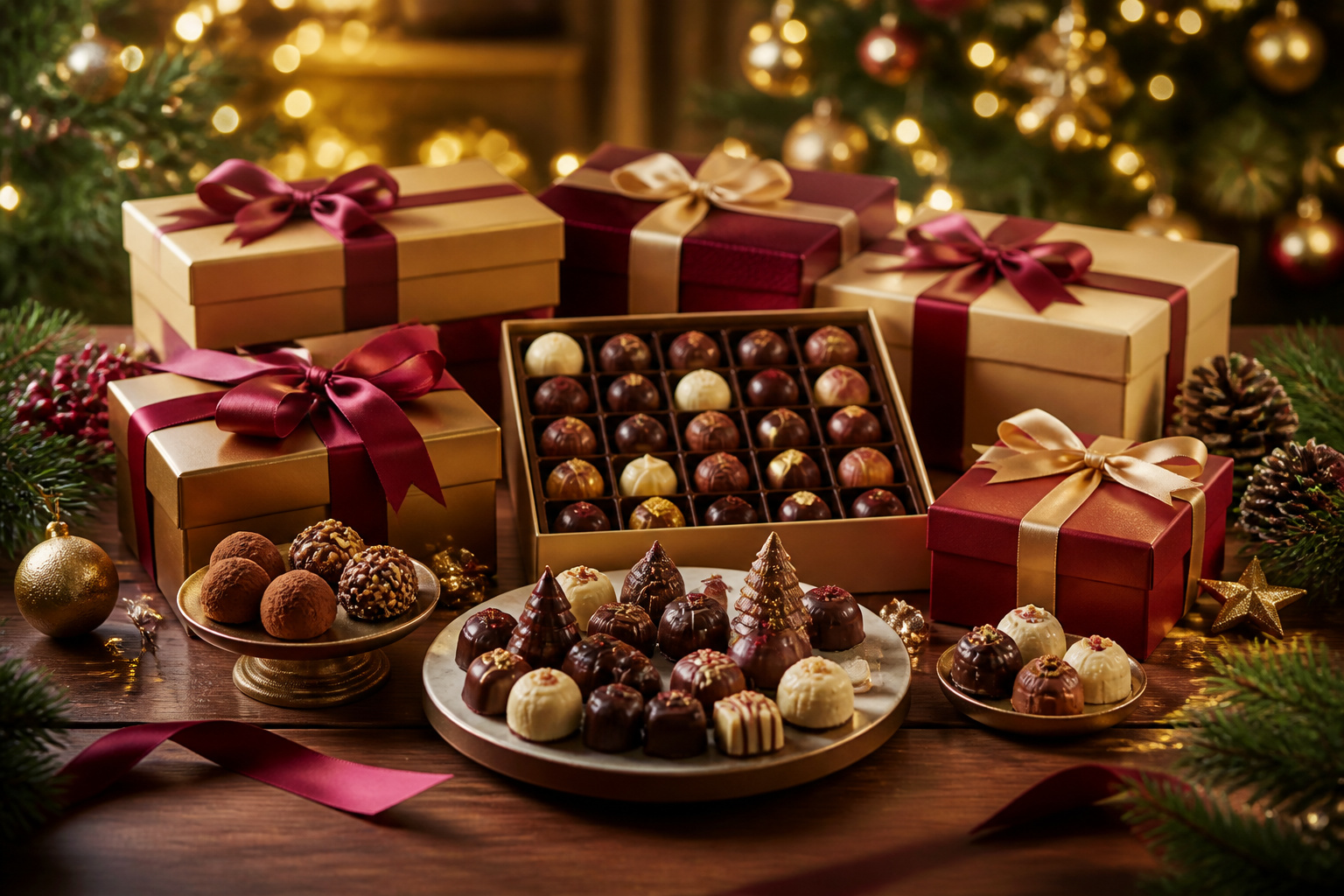 Chocolats de noel artisanaux et coffrets cadeaux