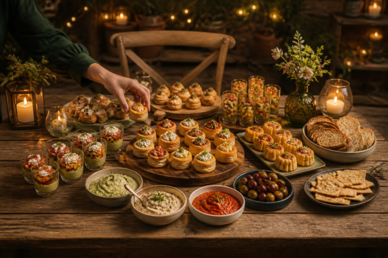 Buffet daperitifs varies et gourmands