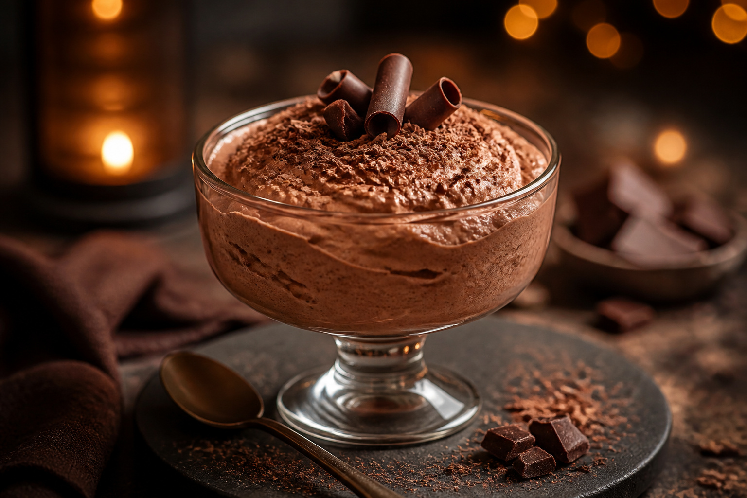 Mousse au chocolat onctueuse et riche